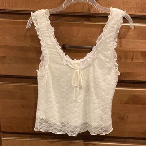 Milk Maid Peasant Lace & Ruffle Tank Top Aeropostale Fits Size 6